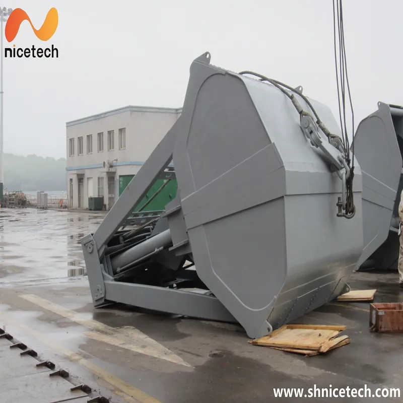 Multi-Tine Wireless Remote Grab Bucket for Efficient Shiphold Cleaning