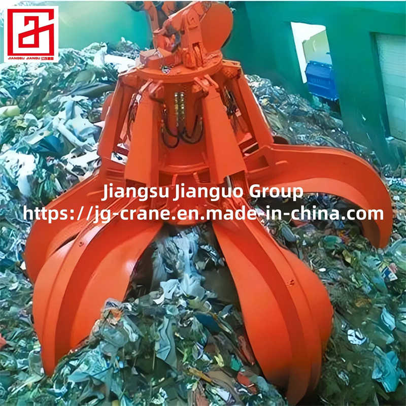 Multi-Tine Mechanical Grab Bucket for Bulk Material Loading and Unloading
