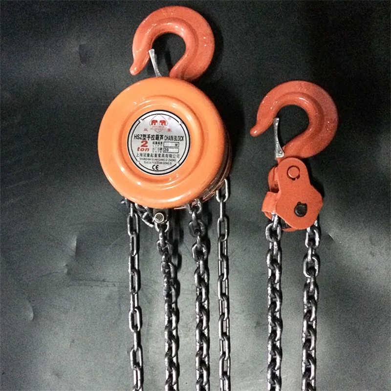 Heavy Duty 1-2 Ton Chain Puller Block with 5m/15FT Alloy Steel Chain