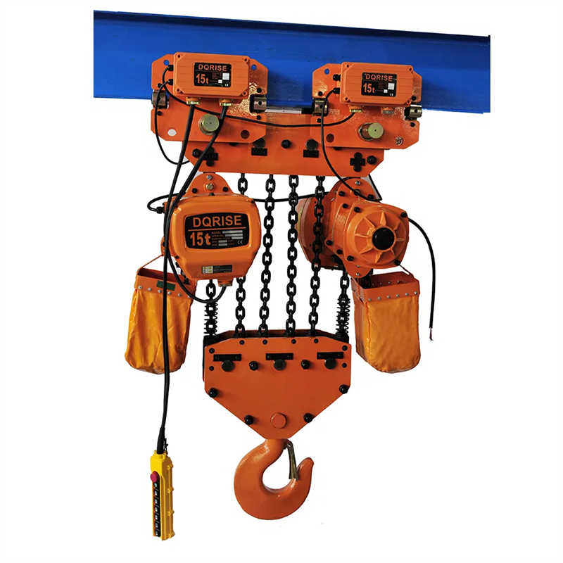 High-Capacity 15 Ton Electric Chain Hoist and Trolley Assembly for Heavy Lifting