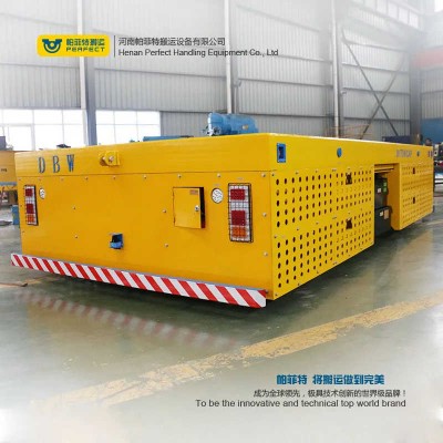 Large Platform Motorized Trackless Transfer Cart for Crane-Supported Workflows