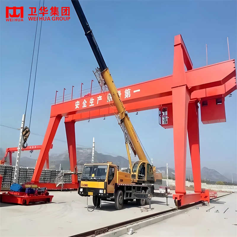 Heavy Duty Double Girder Gantry Crane for Steel Fabrication and Precast Concrete