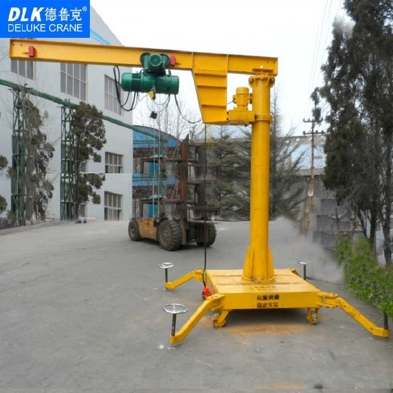 Electric Mobile Jib Crane with Hoist for Efficient Factory Material Handling