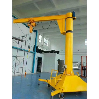 Heavy Duty Mobile Jib Crane with Stabilizing Base for Industrial Applications