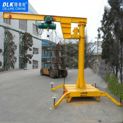 Versatile Mobile Jib Crane with Adjustable Height for Multiple Workstations