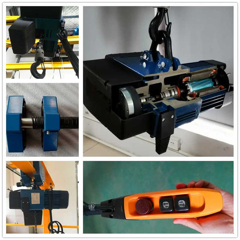 Low Headroom HH European Type Electric Chain Hoist with Safety Hook