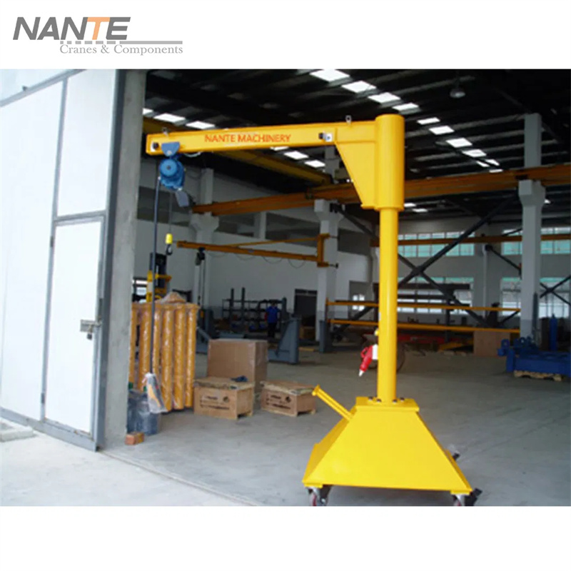 Industrial Mobile Floor Jib Crane | 360° Rotation & 2 Ton Lifting Capacity