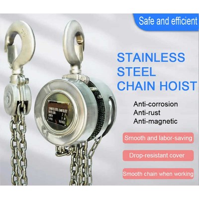 304 Stainless Steel Chain Hoist - Ideal for Food, Marine & Chemical Industries