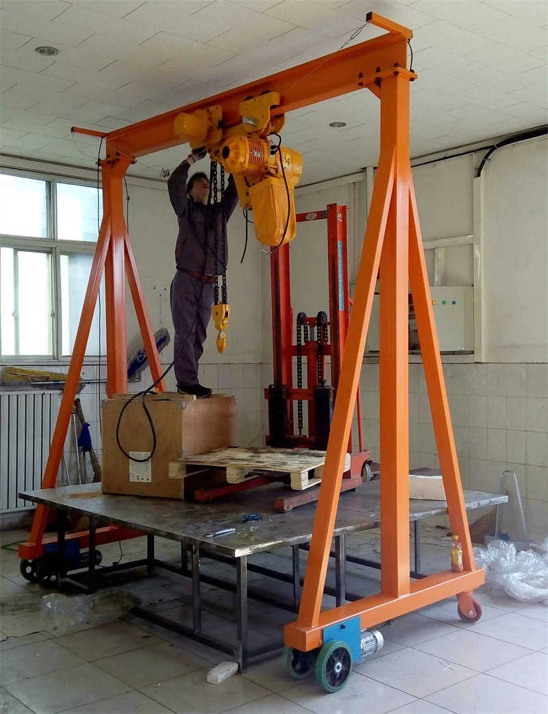 Industrial Grade Portable Gantry Crane 3 Ton with Locking Casters for Safety