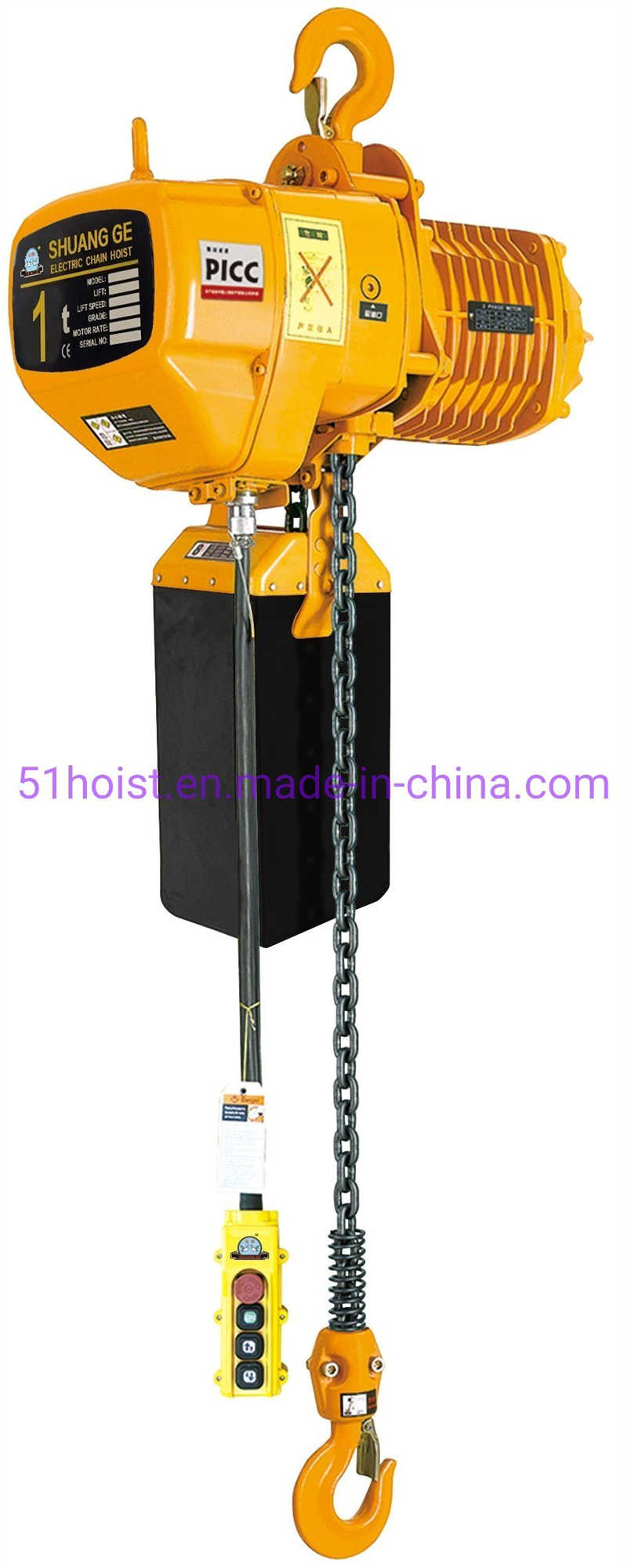 Versatile 1 Ton to 10 Ton Hook Type Electric Chain Hoist Series for Warehouse