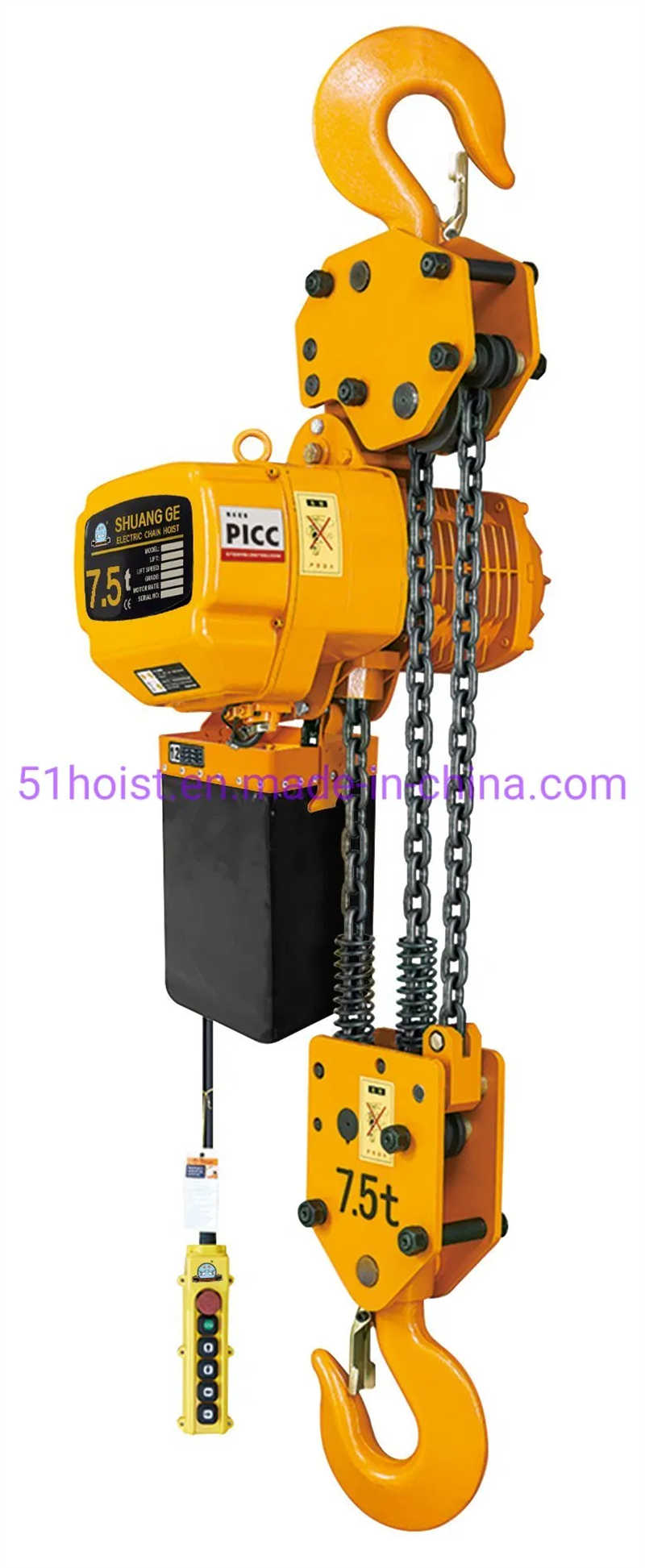Versatile 1 Ton to 10 Ton Hook Type Electric Chain Hoist Series for Warehouse