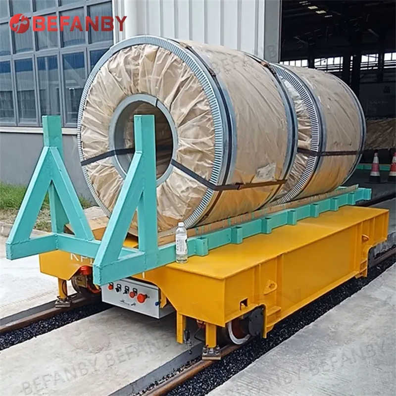 Heavy Duty Material Handling 20-Ton Electric Rail Transfer Cart in Steel Plant