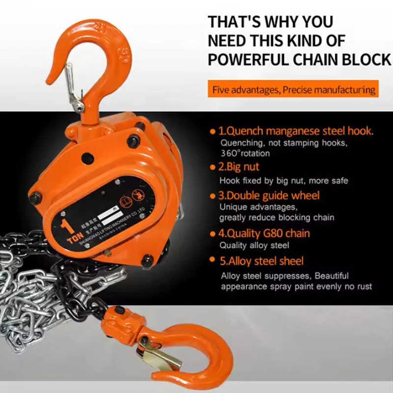 Durable Lifting Steel Hand Chain Block / Construction Hoist