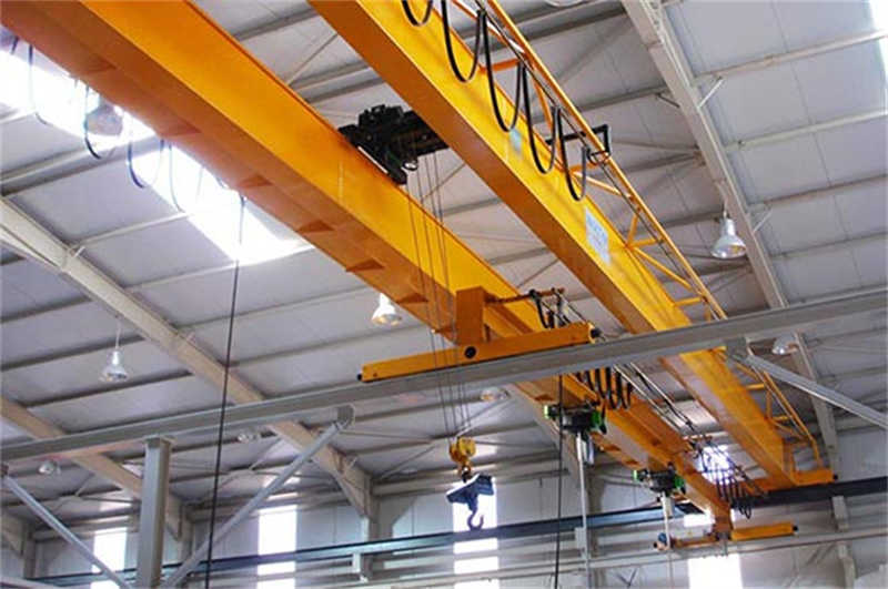 Hand-Operated Double Girder Overhead Crane with Maintenance Walkways