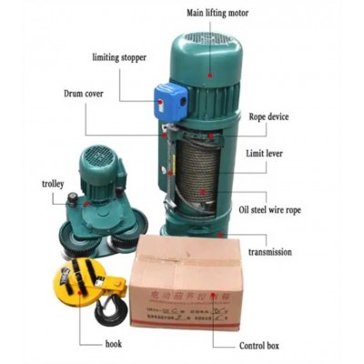 1 Ton CD1 MD Electric Wire Rope Hoist with Double Speed Control