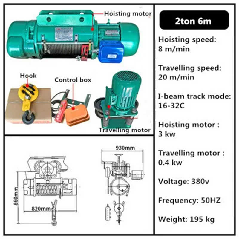 32 Ton Heavy Capacity Electric Wire Rope Hoist for Steel Mills