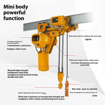 Heavy-Duty Electric Chain Hoist Kit with Integrated Motorized Trolley