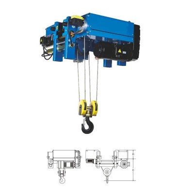 Compact 1 Ton Euro-Type Electric Hoist for Low-Headroom Workshop Cranes