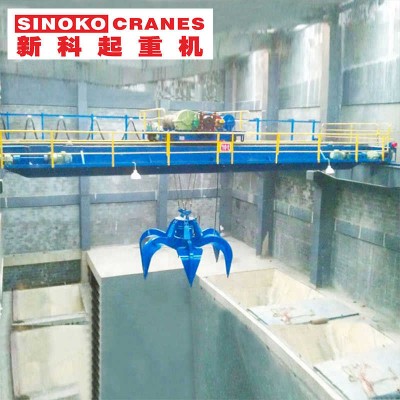 Grab Bucket Double Girder Crane for Wood Chips & Biomass Material Handling