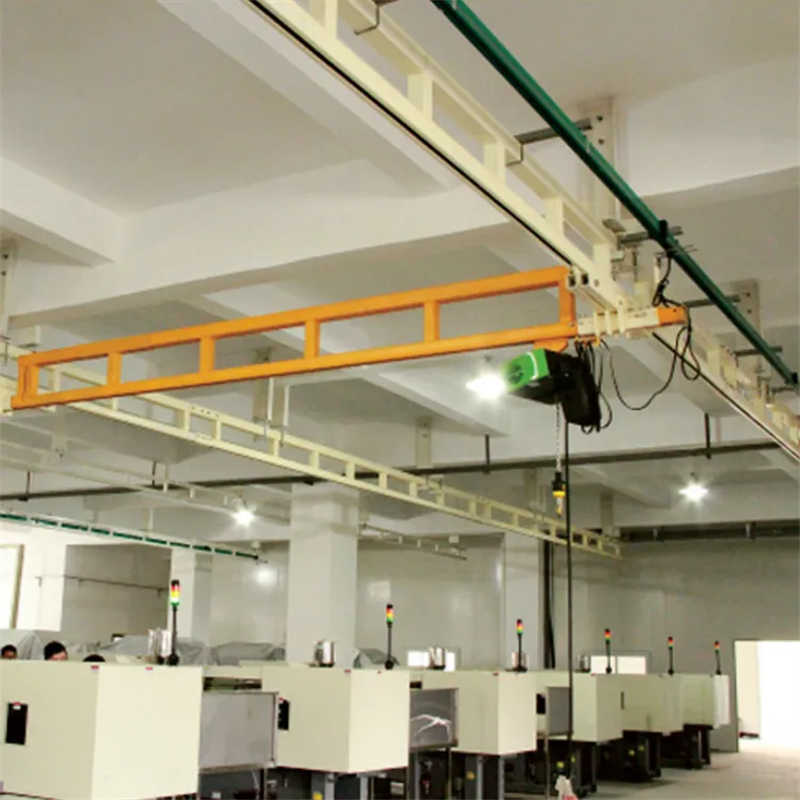 Modular Light Crane System with 360-Degree Coverage for Workstation Lifting