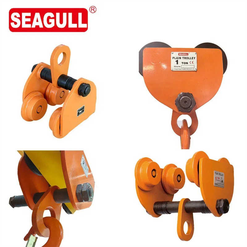 Wooden Case Gantry Crane Hand Push Manual Plain Trolley for Electric Hoist