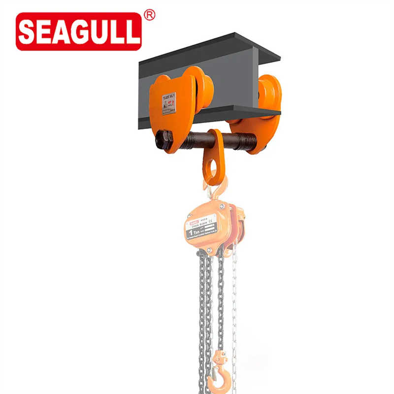 Wooden Case Gantry Crane Hand Push Manual Plain Trolley for Electric Hoist