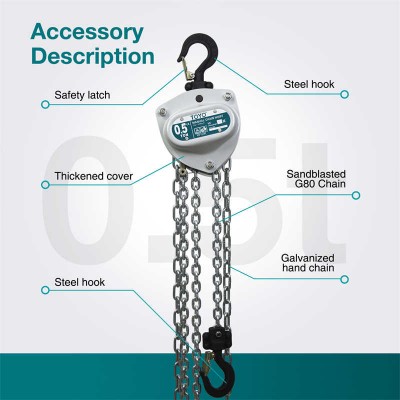 0.5 to 100 Ton Manual Chain Hoist | Heat-Treated Hooks for Maximum Safety