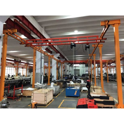 Vietnam Factory Installation 1 Ton Freestanding Crane 8m Span Workshop
