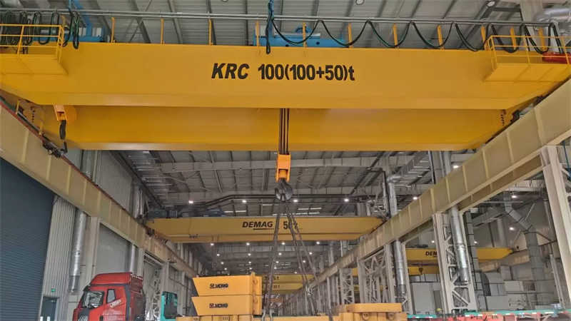 75 Ton Heavy Duty Double-Girder Crane, 25m Span, 15m Lift, For Steel Mills