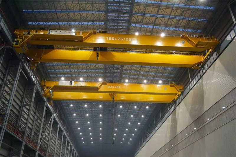 75 Ton Heavy Duty Double-Girder Crane, 25m Span, 15m Lift, For Steel Mills