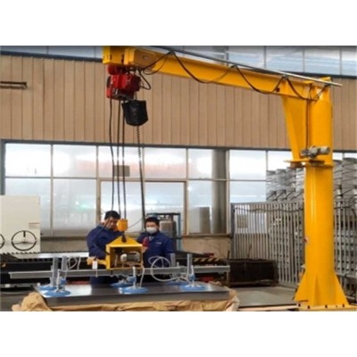 Outdoor-rated 3 ton jib crane with 5m arm and IP55 protection.