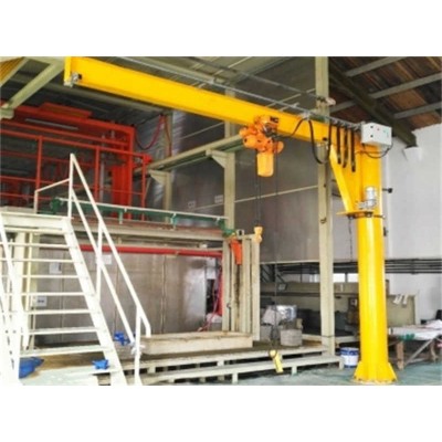 Remote-controlled 10 ton jib crane for efficient material handling.