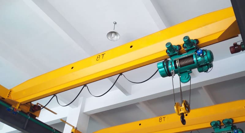 Single girder crane 1 ton 75m span 5m lift Uruguay storage