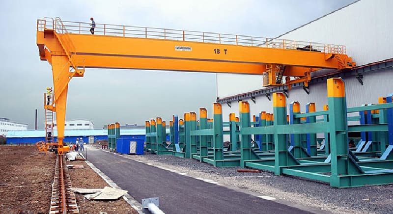25 Ton Double Girder Semi Gantry Crane for Myanmar 16m Span Industrial Yard