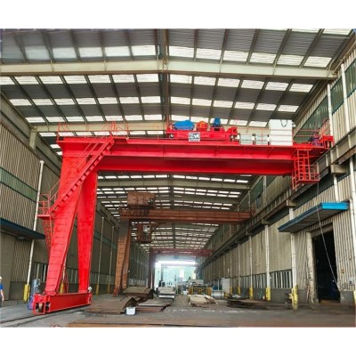 12 Ton Double Girder Semi Gantry Crane for Laos 14m Span Material Handling