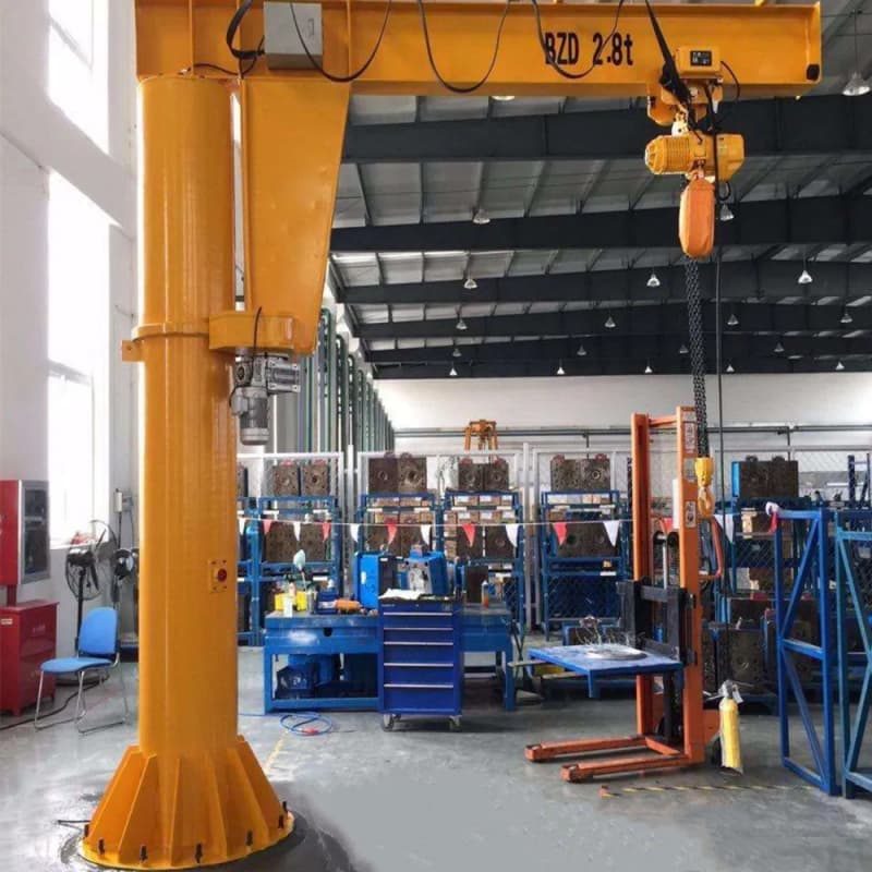 2 Ton Floor Mounted Electric Jib Crane for Qatar 6m Lift Maintenance Bay