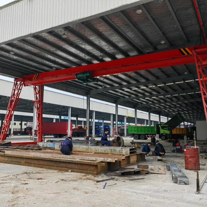 Uzbekistan Textile Plant Single Girder Gantry Crane 3 Ton