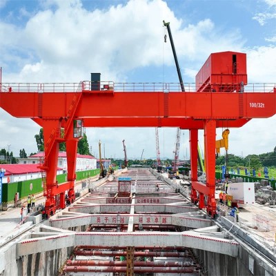 100 Ton Rail Siding Gantry Crane Austria 18m Span Cargo Transfer