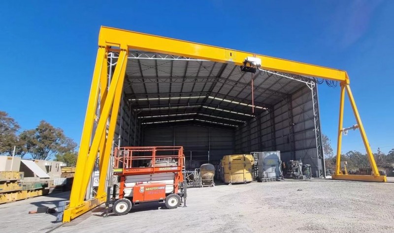 Thailand Factory 10 Ton Single Girder Gantry Crane 20m Span 8m Lift