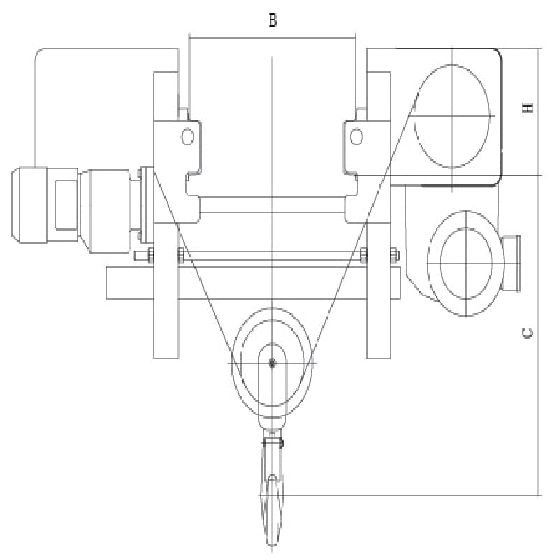 10 Ton Industrial Wire Rope Hoist Designed for Steel Mill and Foundry Use