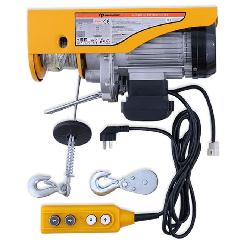 0.25 Ton Mini Electric Wire Rope Hoist with 12m Lift for Small Workshop