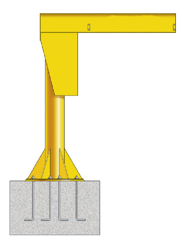 6 Ton Rugged Foundation Jib Crane Operates in Low Temperature Environments