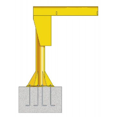 10 Ton Heavy Duty Foundation Jib Crane with 6 Meter Reach for Loading