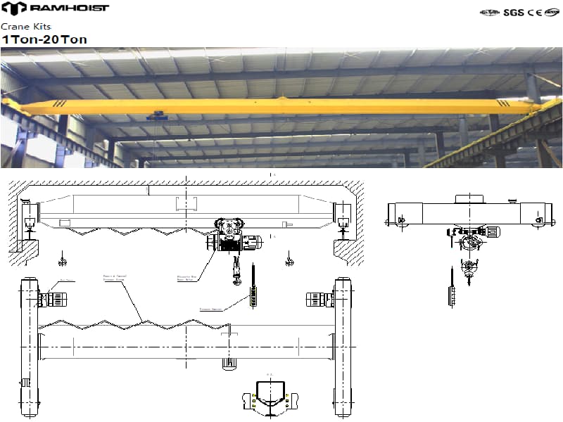 10 Ton Overhead Crane Kit A5 Duty for Heavy Industrial Manufacturing