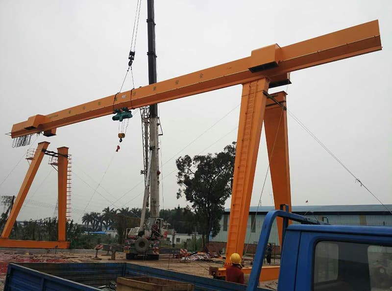 10 Ton Single Girder Gantry Crane for Logistic Yard in Indonesia with 12m Height