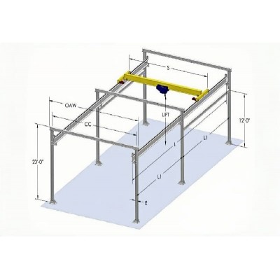 3 Ton Free Standing Crane Cost Egypt 25m Span with Remote Control