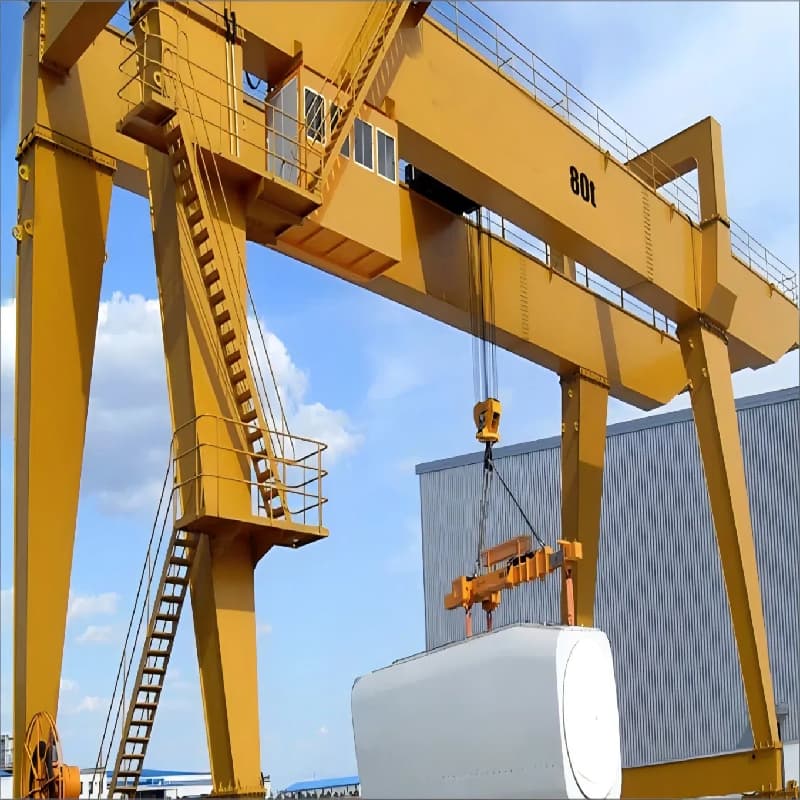 Yuantai 80 Ton Double Girder Crane for Chile Shipyard Heavy Lifting