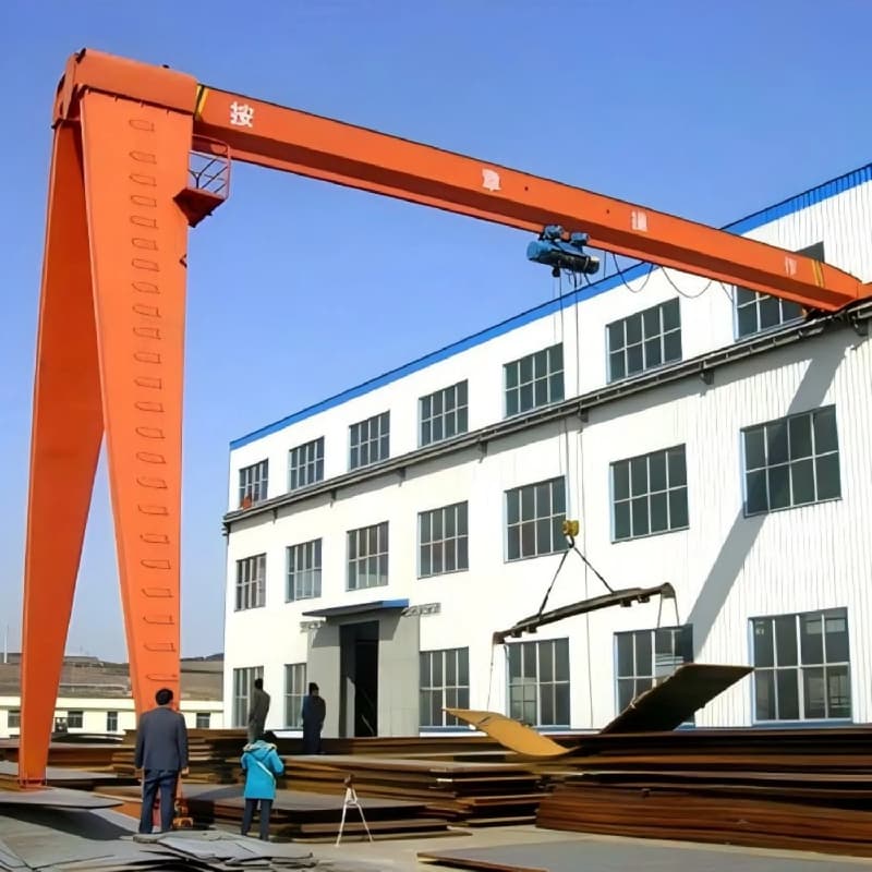 Yuantai 10 Ton Radio Control Semi Portal Crane for Brazil Warehouse