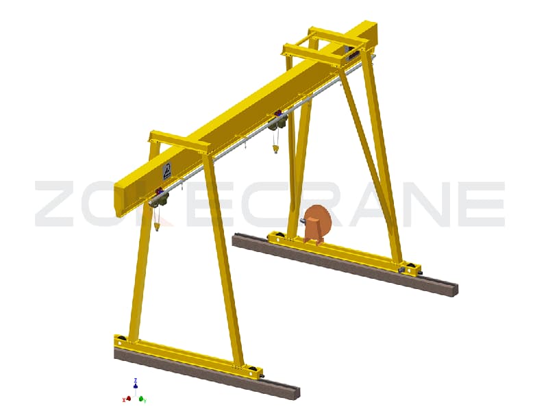 30 Ton Single Girder Gantry Crane in Cambodian Steel Mill