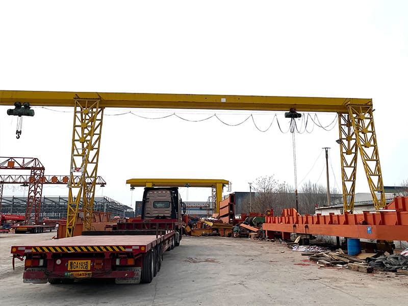 16 Ton Single Girder Gantry Crane with Low Headroom Design, 18m Span